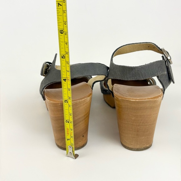 Kulik Swedish Handmade Gray Leather Basket Wooden Sandal Clogs Womens EU 37 US 7 - Picture 11 of 16